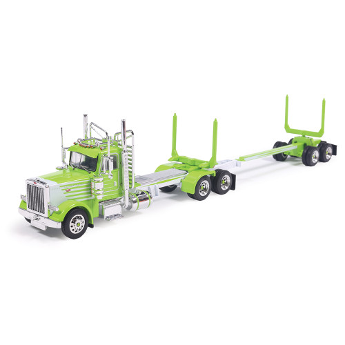 Peterbilt Logging Truck - Green and White 1:64 Scale Diecast Model Truck by IXO Models Main Image