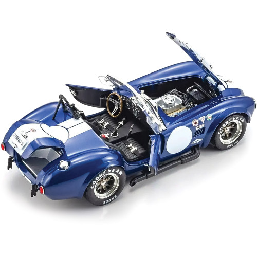 Shelby Cobra 427S/C - Blue/White 1:18 Scale Diecast Model Car by Kyosho Alt Image 2