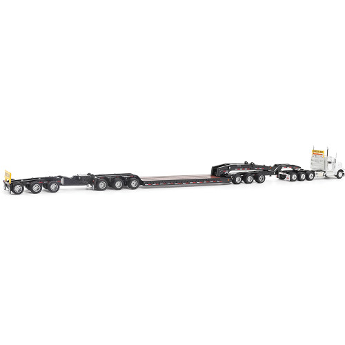 Peterbilt Model 589 BBC Day-Cab Tridem-Axle Truck Tractor & 1:64 Trail King TK170 Hydraulic Detachable Gooseneck Lowboy 1:64 Scale Diecast Model Truck by Diecast Masters Alt Image 3