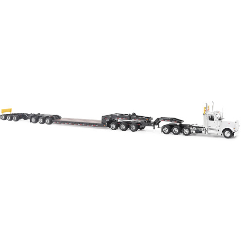 Peterbilt Model 589 BBC Day-Cab Tridem-Axle Truck Tractor & 1:64 Trail King TK170 Hydraulic Detachable Gooseneck Lowboy 1:64 Scale Diecast Model Truck by Diecast Masters Alt Image 5