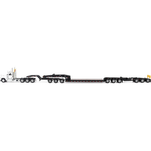 Peterbilt Model 589 BBC Day-Cab Tridem-Axle Truck Tractor & 1:64 Trail King TK170 Hydraulic Detachable Gooseneck Lowboy 1:64 Scale Diecast Model Truck by Diecast Masters Alt Image 6