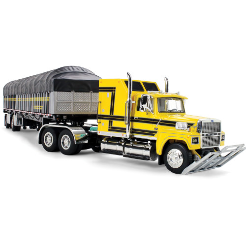 Ford LTL 9000 with 60 Aerodyne Sleeper & 53' Wilson Roadbrute Flatbed Trailer with Covered Wagon 1:64 Scale Diecast Model Truck by Diecast Promotions Alt Image 2