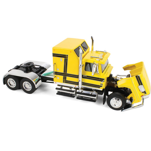 Ford LTL 9000 with 60 Aerodyne Sleeper & 53' Wilson Roadbrute Flatbed Trailer with Covered Wagon 1:64 Scale Diecast Model Truck by Diecast Promotions Alt Image 3
