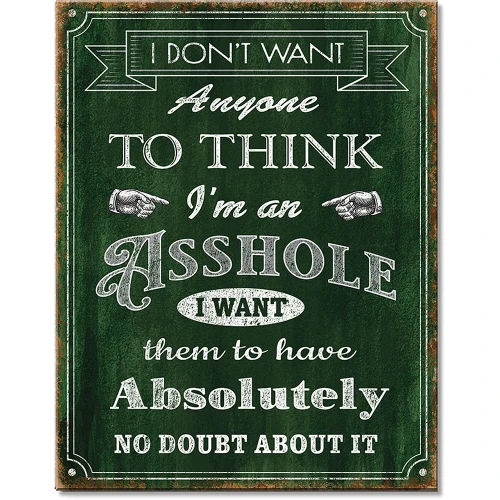 A-Hole Metal Sign Desperate Enterprises (3001) Main Image