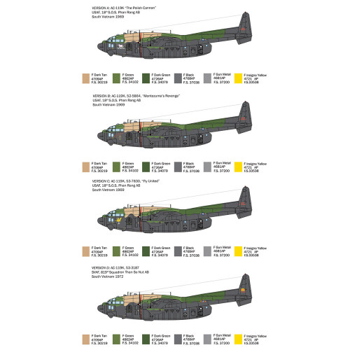 AC-119K Stinger 1/72 Kit 1:72 Scale Plastic by Italeri Alt Image 3