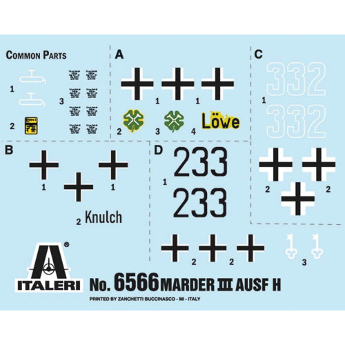 Sd.Kfz.138 Marder III Ausf. H 1/35 Kit Italeri (6566) 1:35 scale Plastic by Italeri Alt Image 3