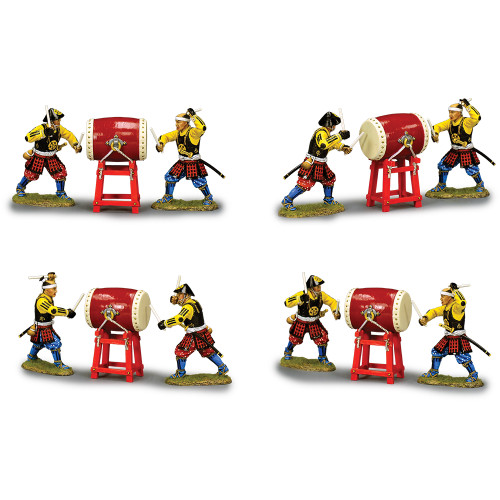 Ashigaru Taiko Drum Set 1/30 Figure K&C (SW014) Alt Image 1