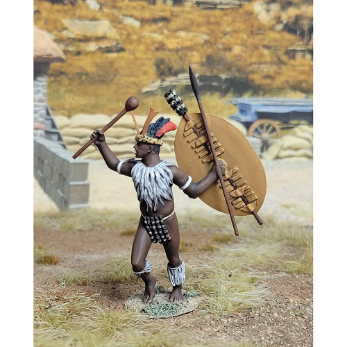 Zulu Warrior Urging Men Forward 1/30 Figure WILLIAM BRITAIN (20224) Alt Image 2