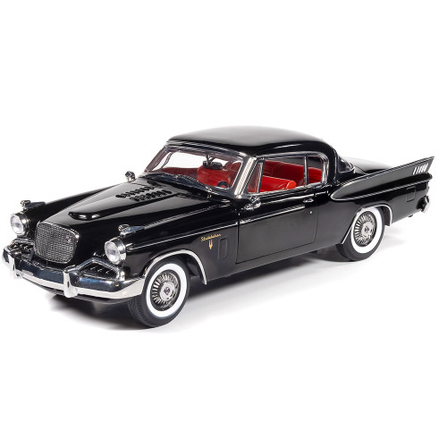 1957 Studebaker Gold Hawk MCACN - Midnight Black 1:18 Scale Diecast Model Car by Auto World Alt Image 1