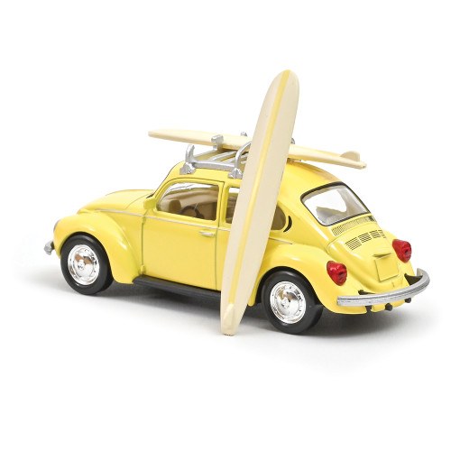 1973 VW Beetle 1303 - Pastel Yellow w/Surfboards 1:43 Scale Model Car by Norev Alt Image 2