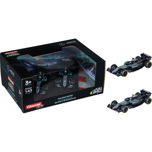 F1 Mercedes-AMG PETRONAS Formula One Team #63 Russel & #12 Antonelli Pull & Speed Twinpack 1:43 Scale Plastic Model Car by Carrera Alt Image 3