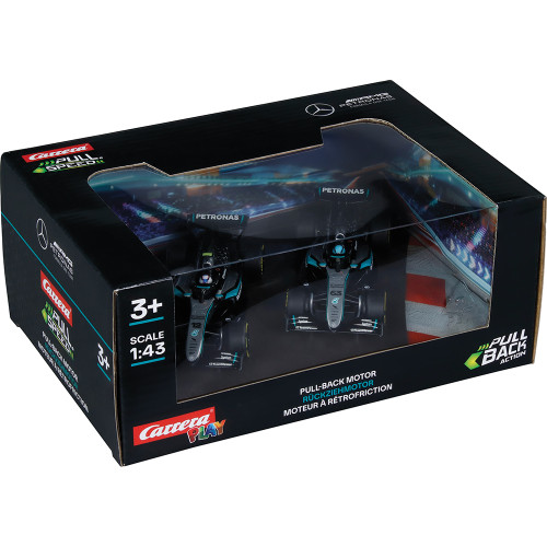 F1 Mercedes-AMG PETRONAS Formula One Team #63 Russel & #12 Antonelli Pull & Speed Twinpack 1:43 Scale Plastic Model Car by Carrera Alt Image 4