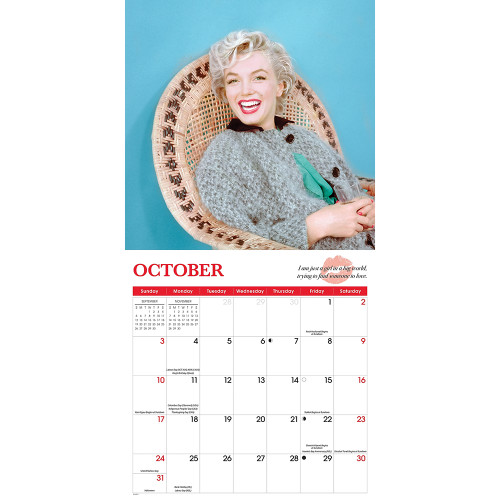 Marilyn Monroe B&W 2027 Wall Calendar CAROUSEL (270955) Alt Image 4