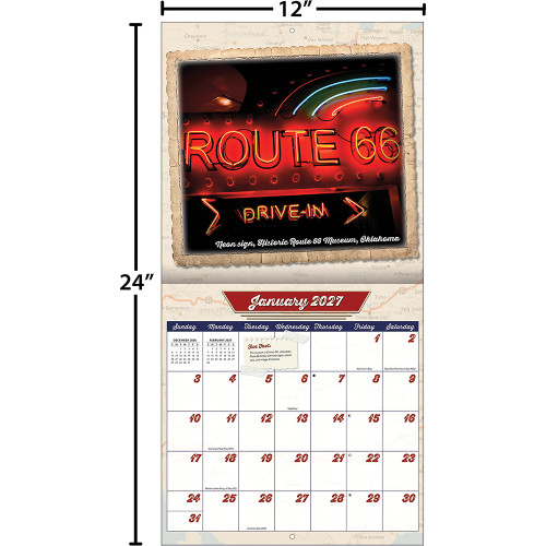 Route 66 2027 Wall Calendar CAROUSEL (27998013003) Alt Image 4