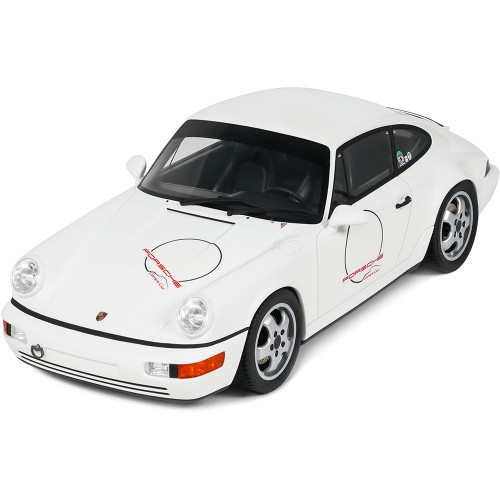 1992 Porsche 911 [964] Carrera Cup USA Edition - White 1:18 Scale Cast Resin Model Car by GT Spirit Alt Image 1