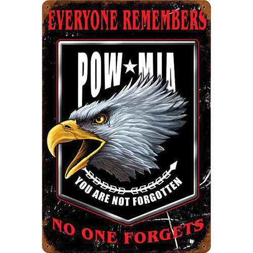 Everyone Remembers POW-MIA Metal Sign Main Image