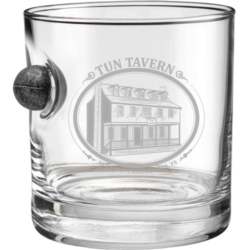 Tun Tavern Rocks Glass with Musket Ball BenShot (RG10-TunTavern) Main Image