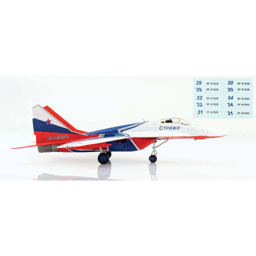 MIG-29 Fulcrum 1/72 Die Cast Model Strizhi Aerobatic Team,  Russian Air Force, 2020 Alt Image 2