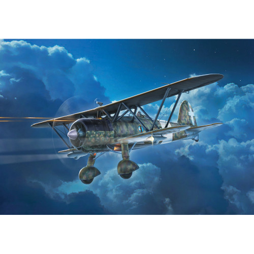 FIAT CR.42 CN Falco Night Fighter 1/72 Kit Italeri (1485) Alt Image 1