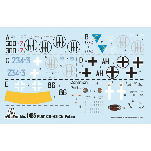 FIAT CR.42 CN Falco Night Fighter 1/72 Kit Italeri (1485) Alt Image 3