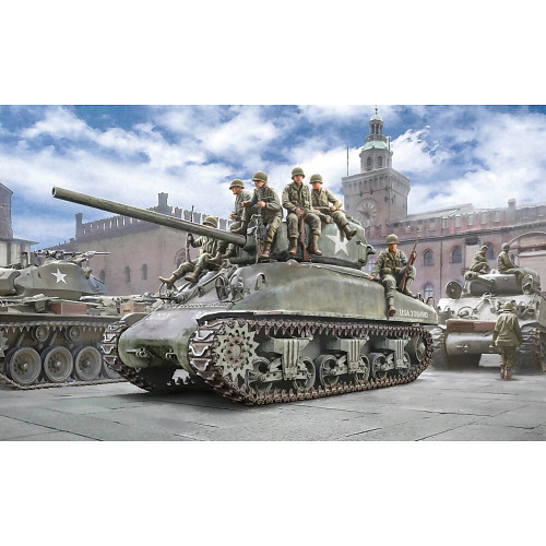 M4A1 Sherman with Infantry 1/35 Kit Italeri (6568s) Alt Image 1