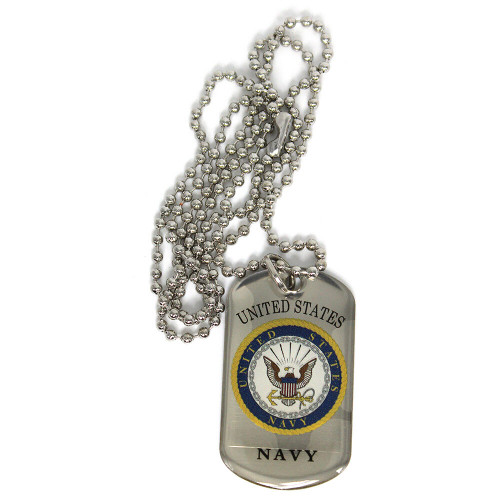 Navy Dog Tag Necklace  CK2122  Lightweight Stainless Steel by Ramson's Imports Inc Main Image