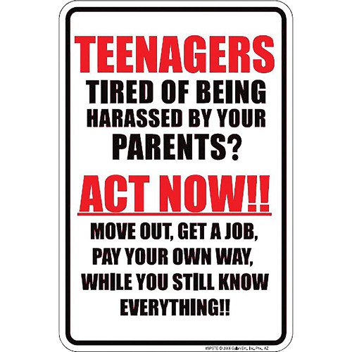 Teenagers Act Now Metal Sign  SPSTE Main Image