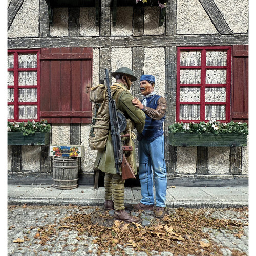 Frenchmen Greeting U.S. Doughboy 1/30 Figure Set - 1918      William Britain (23128) Alt Image 1