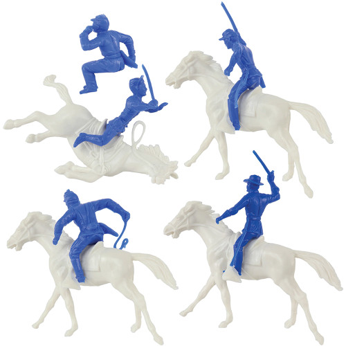 Civil War Cavalry 16pc Powder Blue Plastic Figure Playset BMC TOYS (67147) Alt Image 3