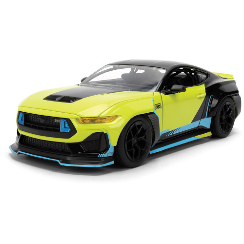 2024 Ford Mustang RTR - Hyperspec Yellow 1:24 Scale Diecast Model Car by Jada Toys Alt Image 1