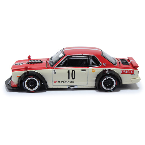 Nissan SKYLINE GT-R V8 DRIFT (HAKOSUKA) WATANABE - Red/White 1:64 Scale Diecast Model Car by Pop Race Alt Image 5