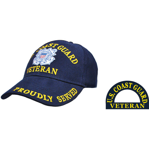 Coast Guard Veteran Cap Eagle Emblems (CP00278)   by Eagle Emblems Alt Image 1