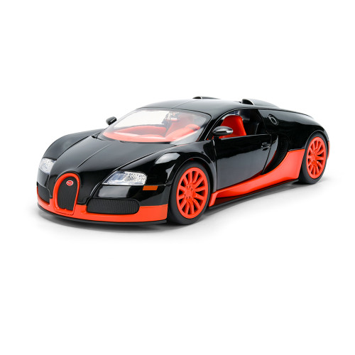 2011 Bugatti Veyron (Black/Orange) 1:24 Scale Diecast Model Car by Jada Toys Alt Image 1