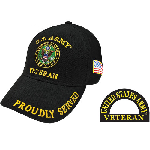 Army Veteran Cap Eagle Emblems (CP00114)   by Eagle Emblems Alt Image 1