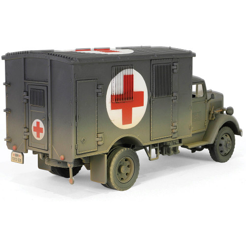 Kfz305 Opel Blitz 3-Ton Ambulance 1/32 Die Cast Model - Gray Alt Image 1