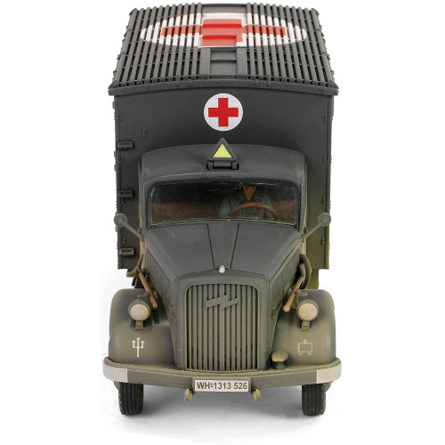 Kfz305 Opel Blitz 3-Ton Ambulance 1/32 Die Cast Model - Gray Alt Image 4