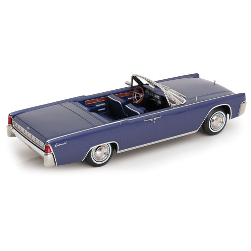1963 Lincoln Continental Convertible - Metallic Blue 1:18 Scale Diecast Model Car by KK Scale Alt Image 3