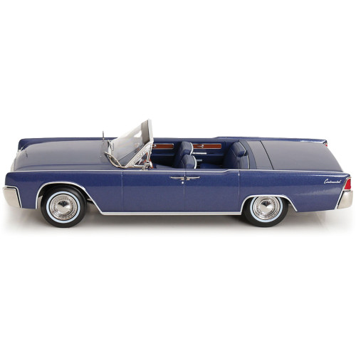 1963 Lincoln Continental Convertible - Metallic Blue 1:18 Scale Diecast Model Car by KK Scale Alt Image 4