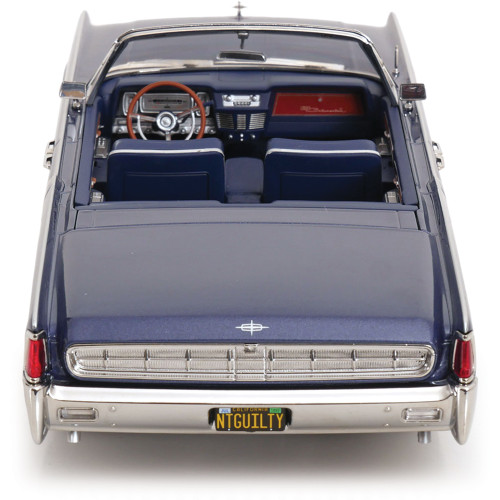 1963 Lincoln Continental Convertible - Metallic Blue 1:18 Scale Diecast Model Car by KK Scale Alt Image 6
