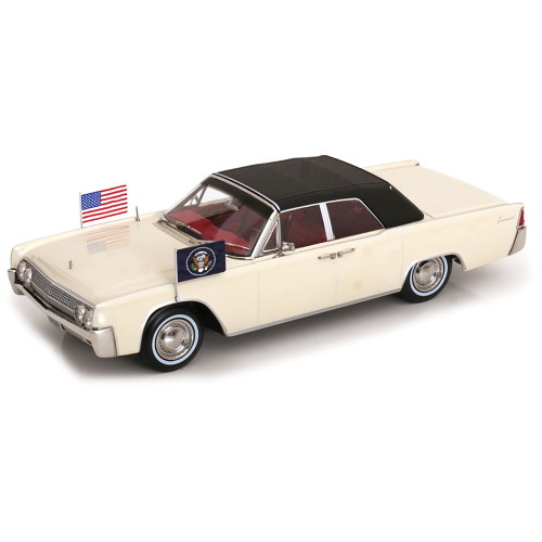 1963 Presidential Lincoln Continental Convertible - White 1:18 Scale Diecast Model Car by KK Scale Alt Image 1