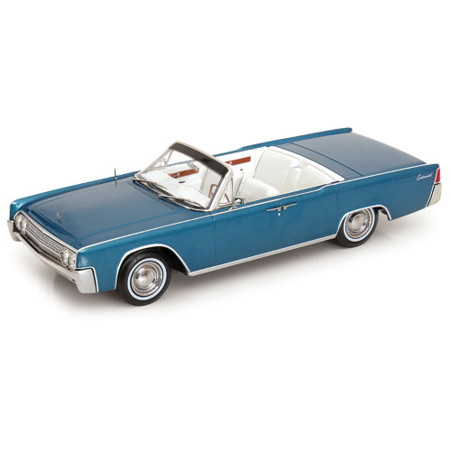 1963 Lincoln Continental Convertible - Turquoise Metallic 1:18 Scale Diecast Model Car by KK Scale Alt Image 1