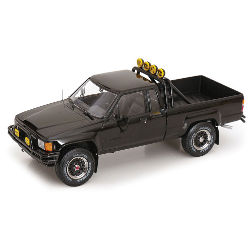 1985 Toyota Xtra Cab 4x4 Pickup - Black Custom 1:18 Scale Diecast Model Truck by KK Scale Main Image