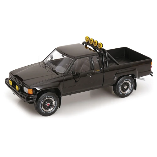 1985 Toyota Xtra Cab 4x4 Pickup - Black Custom 1:18 Scale Diecast Model Truck by KK Scale Main Image