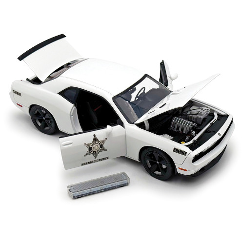 2010 Dodge Challenger SRT 8 - Hazzard County Sheriff Tribute 1:18 Scale Diecast Model Car by Acme Alt Image 2