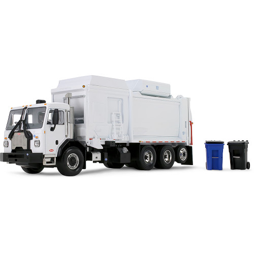 Peterbilt Model 520 with McNeilus CNG ZR Automated Side Load Refuse Body & Trash Carts - White 1:34 Scale Diecast Model Truck by First Gear Main Image