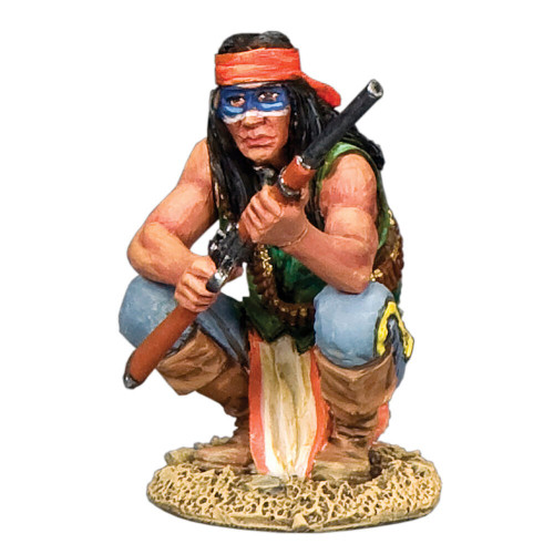 Black Knife' Crouching Apache Warrior 1/30 Figure K&C (TRW192) 1:30 Scale Metal by King and Country Main Image