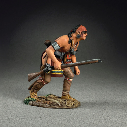 Native Warrior Advancing Crouched Down 1/30 Figure William Britain 16126 1:30 Scale Die Cast Metal by William Britain Alt Image 1