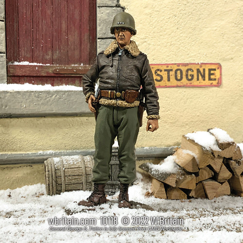 U.S. General George S. Patton Winter (1944-45)1/30 Figure William Britain 10118 1:30 Scale Die Cast Metal by William Britain Alt Image 2