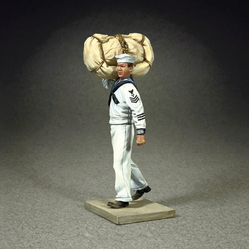 U.S.N. Sailor in Whites with Seabag 1/30 Figure William Britain (13090) 1:30 Scale Metal by William Britain Alt Image 1