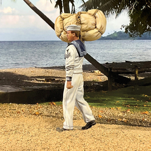 U.S.N. Sailor in Whites with Seabag 1/30 Figure William Britain (13090) 1:30 Scale Metal by William Britain Alt Image 2